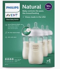 Philips Avent Glass Baby Bottles 8oz 240ml Pack Of 4 1M+