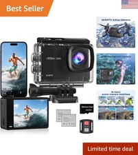 48MP 40M Underwater Action Camera with 8X Zoom  Remote Control Accessories