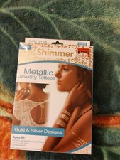 Gold and Silver Shimmer Metallic Jewelry Tattoos 1 Pack of 4 As Seen On TV