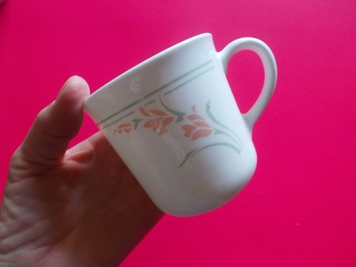 CORNING MUG/CUP -FRIENDSHIP ENGLISH BREAKFAST PEACH GARLAND MORNING ZENITH WHITE - Picture 21 of 33