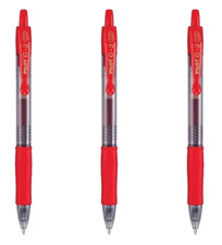 Pilot G2 Retractable Gel Ball Point Pen 1.0mm Bold Red 3/Pk Office School Home