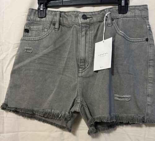 Pantaloncini KanCan verde oliva mini taglio alto nuovi con etichette taglia-11/29 - Foto 1 di 13