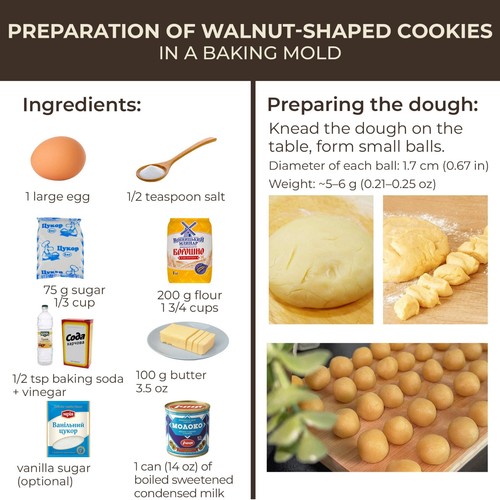 NUSS KEKSFORM GEBÄCKMASCHINE NÜSSE ORESHKI ОРЕШНИЦА GRANIT ANTIHAFTBESCHICHTUNG - Bild 24 von 25