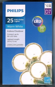 PHILIPS-25-CT-G40-GLOBE-WARM-WHITE-LED-PLUG-IN-STRING-LIGHTS-25-FT-NIB