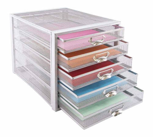 OSCO Silver Wiremesh 5 Tier Paper Sorter | 2 Pack | File Holder | Large A4 Capac - Picture 3 of 7