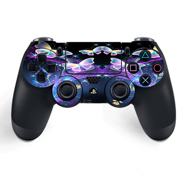 Skins Decal Wrap for PS4 / PS4 Pro Controller glowing butterflies in