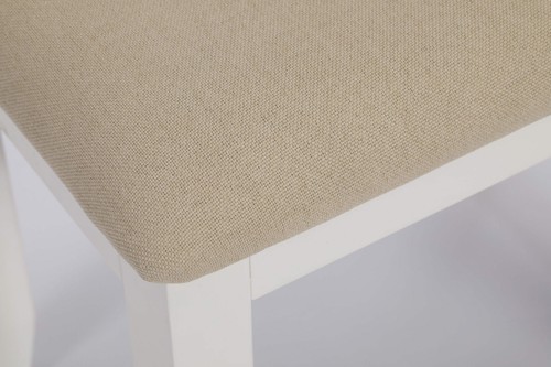 Province White Dressing Table Stool Cushioned Fabric Seat for Vanity Unit - Picture 6 of 8