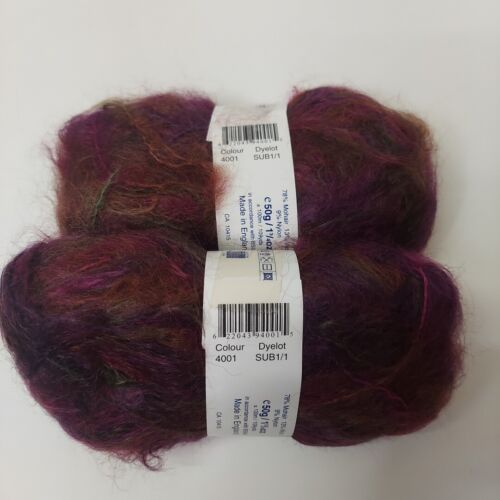 Knit One Purl Two Sublime Yarn 1.75 Oz England Color 4001 Mohair Wool - Picture 3 of 5