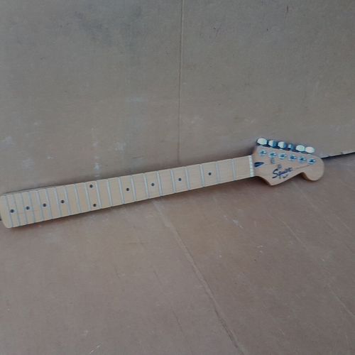 90's SQUIER by FENDER STRATOCASTER NECK & TUNERS - NICE MAPLE GRAIN ON BACK