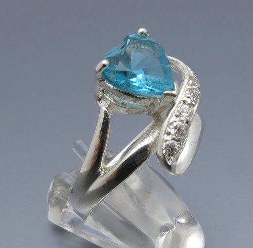 REIF-DESIGN - BUNTER HERZ ZIRKONIA RING - 925 SILBER - Picture 2 of 3