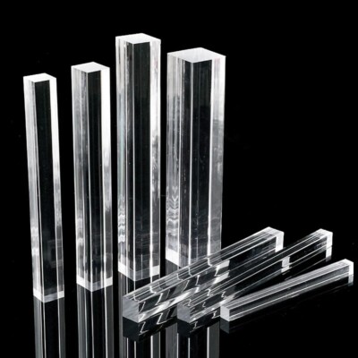 Acrylglas klar farblos Vierkantstab gesägt, 3mm 4mm 5mm 6mm 8mm 10mm