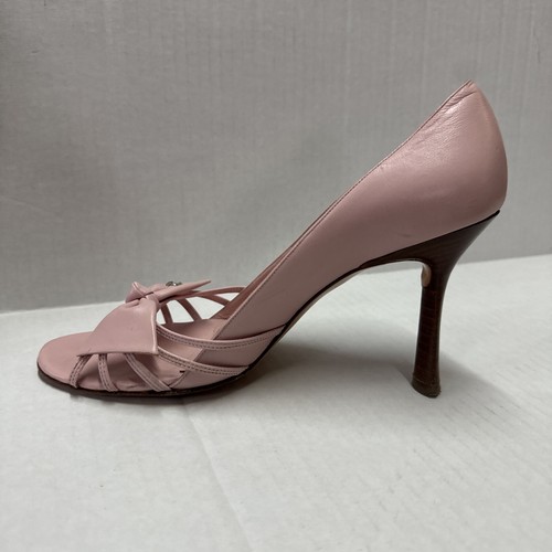 Chanel 00’ Pink CC Dainty Leather Bow Pumps SIZE 41 - Picture 5 of 18