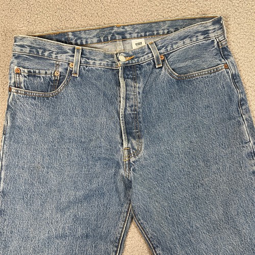 Jeans vintage Levis 501xx uomo 36x36 grunge bottone mosca baffo sbiadisce Y2K invecchiato - Foto 3 di 12