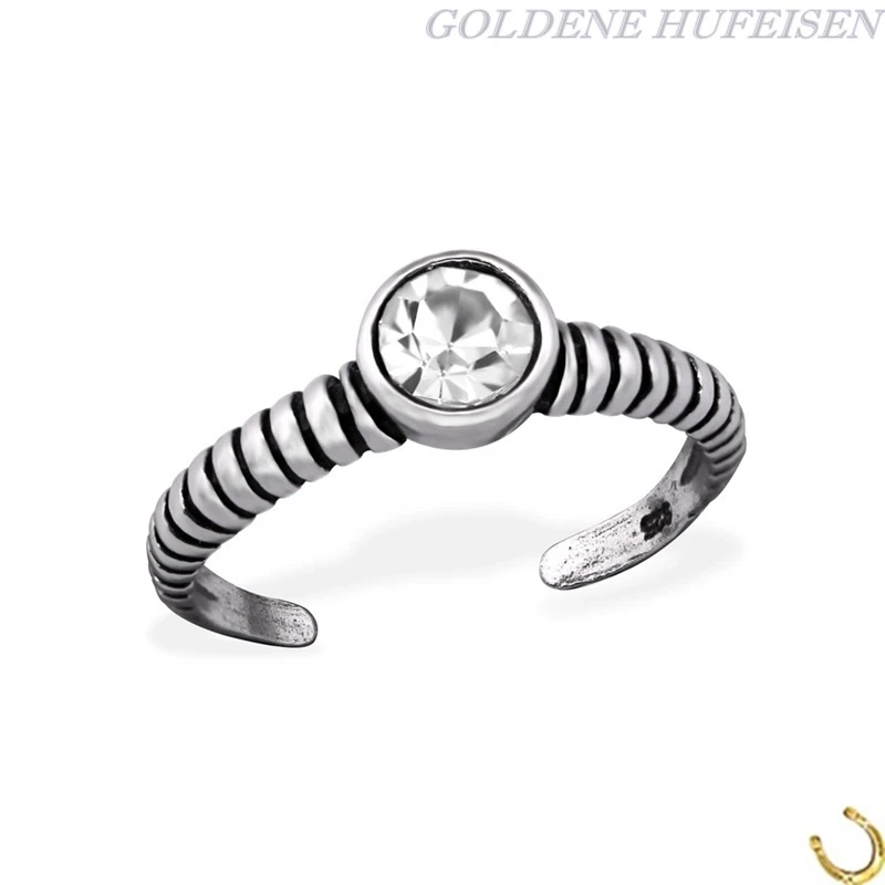 ZEHENRING mit Zirkonia 925 Sterling Silber Zehring Fuß-Ring / xc044