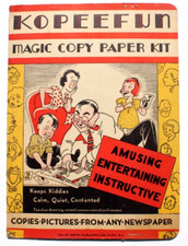 Vintage 1936 Kopeefun Magic Copy Paper Kit Booklet Create / copy cartoons