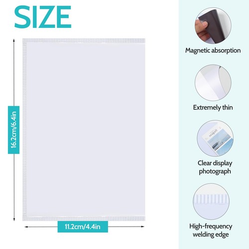 12 Pack 4x6 White Magnetic Picture Frames for Refrigerator with Clear Cover - Bild 7 von 7