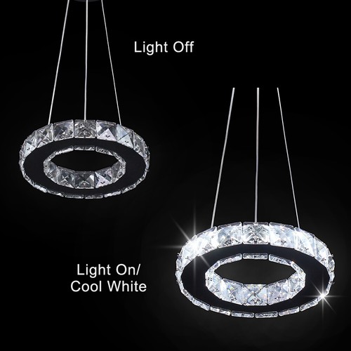 Modern Chandelier LED Crystal Pendant Lamp Round Ceiling Light Hanging Light - Picture 20 of 37