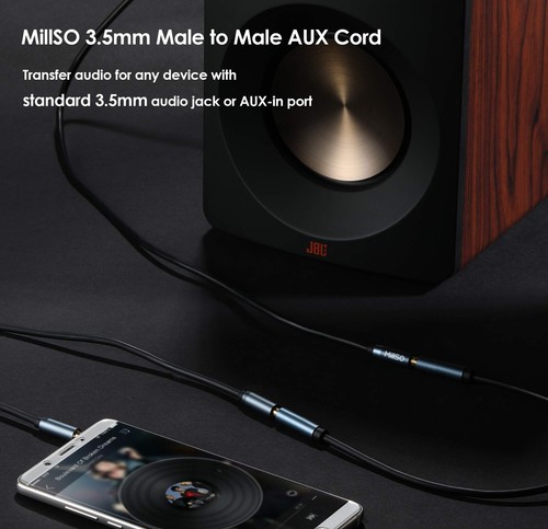 3.5mm Audio Cable 6.6 Feet Male To Male Stereo Aux Cable Trs Headphone Jack Au - Picture 2 of 6