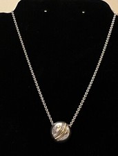 MOVADO Vintage 18K Gold  Sterling Silver Diamond Necklace Pre-Owned, 16.25 inch