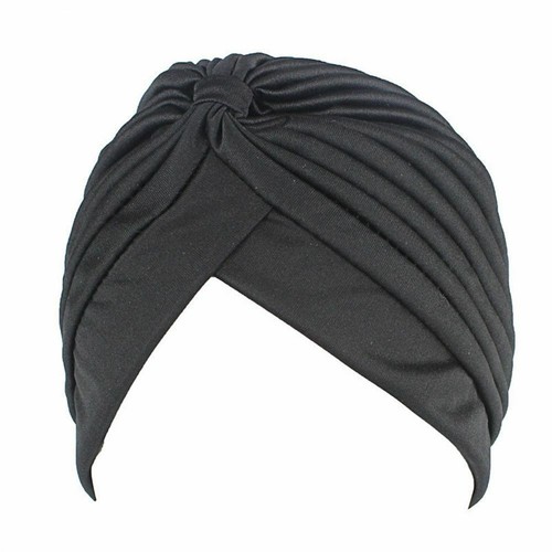 Plain Stretchy Ladies Chemo TURBAN Indian Cloche Trendy Fashion Pleated Headwrap - Picture 7 of 26