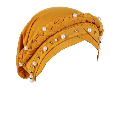 Hair Loss Head Wrap Head Scarf Beads Braid Chemo Hat Muslim Women Turban Cap New - Bild 13 von 23