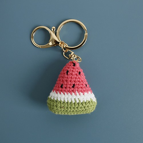 Sweet Hand-woven Watermelon Pendant Keychain Cartoon Bag Hanging Decoration GiJO - Picture 3 of 11