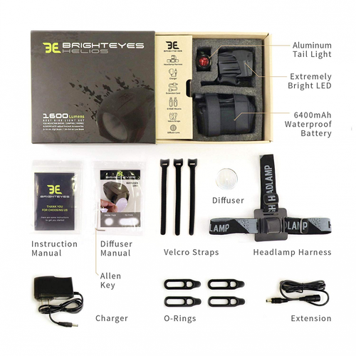 Waterproof 1600 Lumen Rechargeable Mountain Road Bike Headlight, 6400mAh Battery - Picture 5 of 9