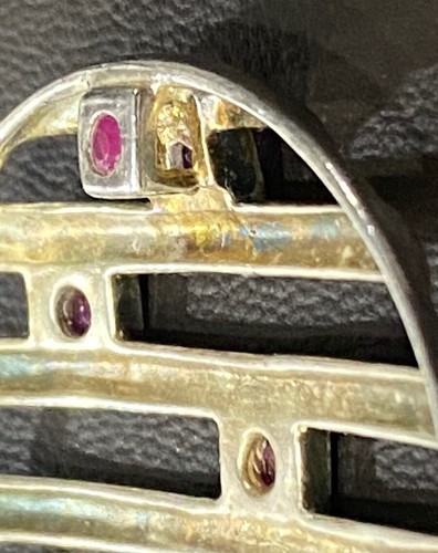 ELLE Sterling Silver Lab-Created Ruby Pendant - Picture 5 of 12