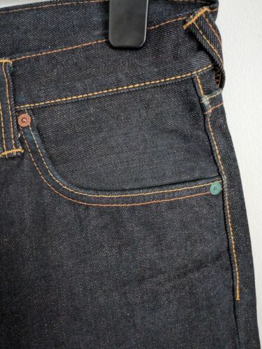 Herren Evisu No2 Indigo Blau Selvedge Japanese Denim Jeans Deadstock Neu aus altem Lagerbestand W33 L34 - Bild 6 von 20