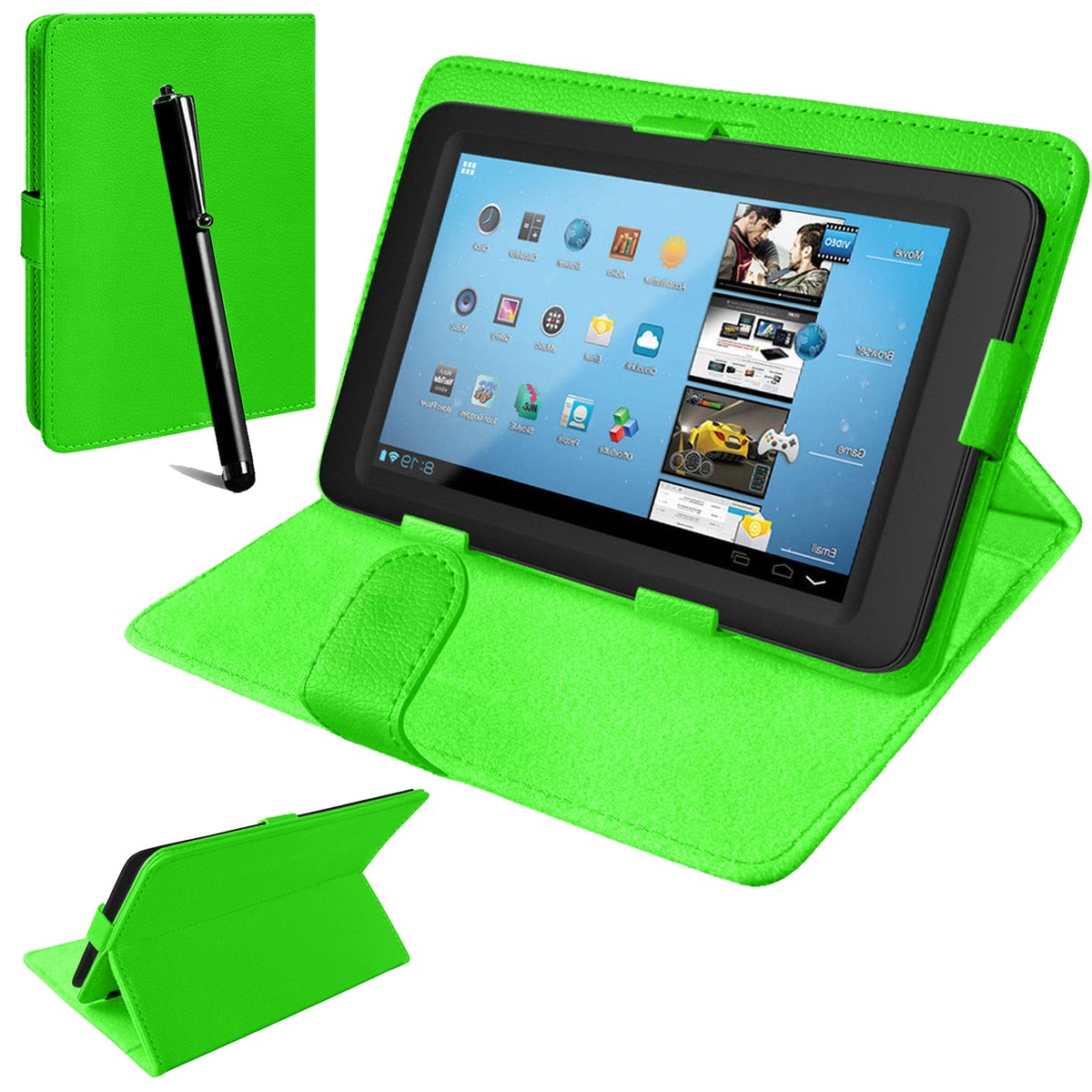 Pheobe 6 7 8 Pollici Custodia Universale Per Tablet / Tablet In Pelle PU Con Angolo Regolabile Per Documenti/carte (nero