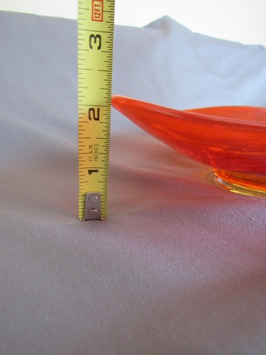 Vintage Viking Epic Amberina Persimmon Orange bowl candy dish 8.5" x 6" glows - Picture 6 of 7
