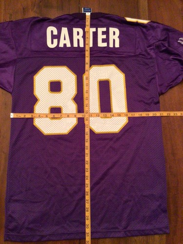 Vintage Cris Carter Minnesota Vikings Mens Medium (40) #80 Purple Jersey 1990-01 - Picture 13 of 13