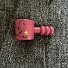 Vintage Italian Twist Crew Wooden Nutcracker Pink Kitchen Tool w/ Floral Design