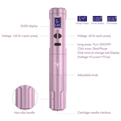 TATELF Wireless Tattoo Machine Kit Portable Permanent Makeup Machine Digital LCD - Picture 3 of 7