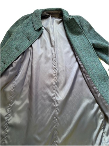 VTG London Fog Handwoven 100% Virgin Wool Blue Overcoat Made In Scotland EUC - Picture 17 of 17