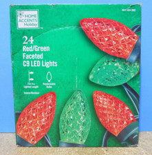 Home Accents Holiday 24 Red/Green Faceted C9 LED Lights 1011 054 262