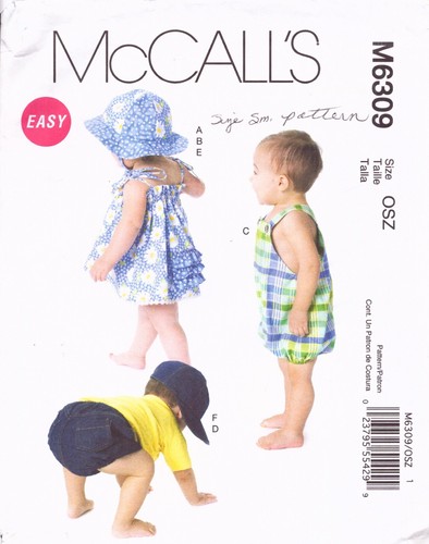 McCall's 6309 ~ Infants Dress, Panties, Romper, Diaper Cover ~ S-XL - Picture 1 of 4