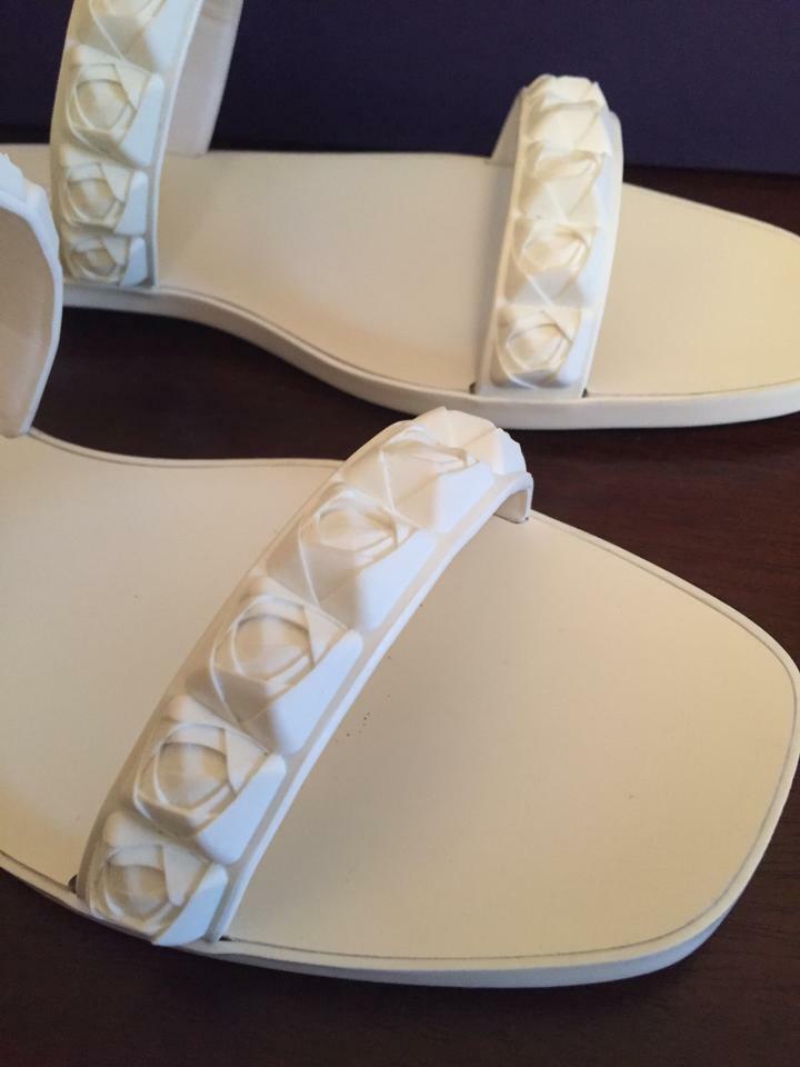 NIB 298 Stuart Weitzman Rosita Dual Strap Slide Sandal White Size 7.5 Dust Bag