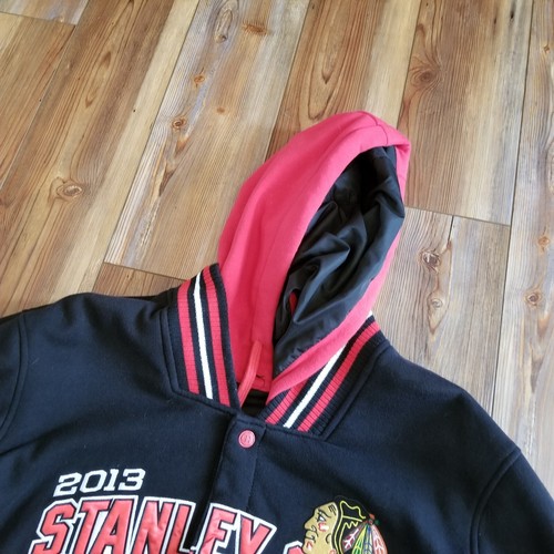 CHICAGO BLACKHAWKS 2013 CHAMPIONSHIP JH DESIGN JACKET COAT w/ HOOD. REVERSABLE - Picture 4 of 10