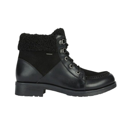 NWT Geox Waterproof Rawelle ABX Leather Combat Ankle Boots Black Size 7 - Picture 15 of 15