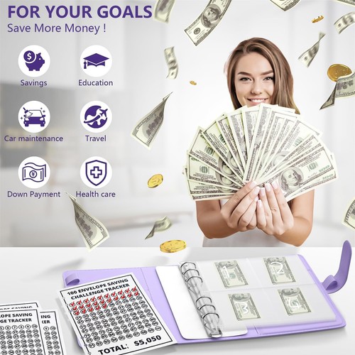 100 Envelopes Money Saving Challenge Book - Fun Budget Binder for Saving $505... - Picture 2 of 7