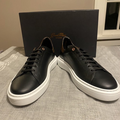 Good Man Brand Legend London Black Dark Vachetta Edge Italy Sneakers Men's 9.5 - Picture 3 of 11