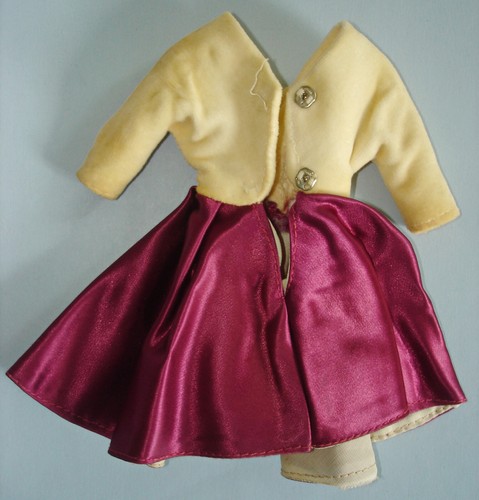 Vintage Premier Togs #36 Barbie Clone Velvet and Rayon Swing Dress 1960s - Picture 2 of 10