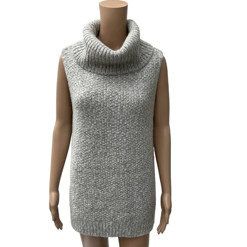 Witchery Womens Grey Alpaca Blend Sleeveless Knit Sz L - Picture 2 of 10