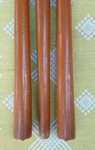 3 alte Möbelfüße Tischfüße Nierentisch Schrank Kommode 50er 60er Design 47,0 cm - Bild 11 von 12