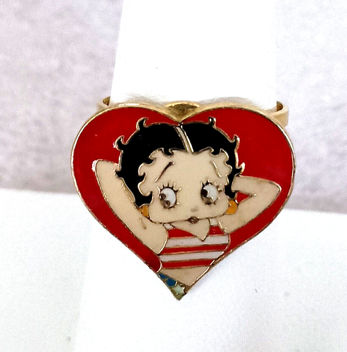 Rare Vintage USA Outfit Betty Boop Comic Collectible Ring 1990s New NOS - Picture 2 of 3
