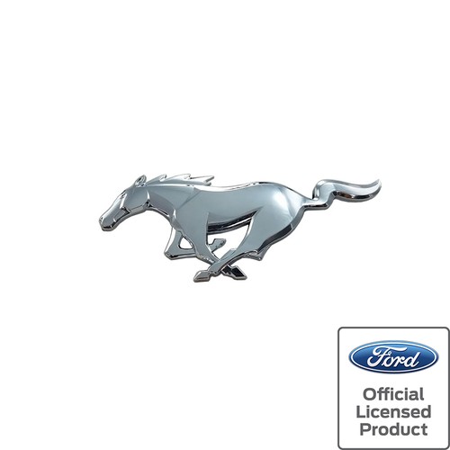 Mustang Pony Front Emblem Chrome Genuine Ford Licensed OEM New 2015-23 - Picture 1 of 3