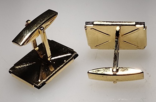 Collectable Vintage Gold Tone Trans Australian Airline Logo Cufflinks - Picture 3 of 3