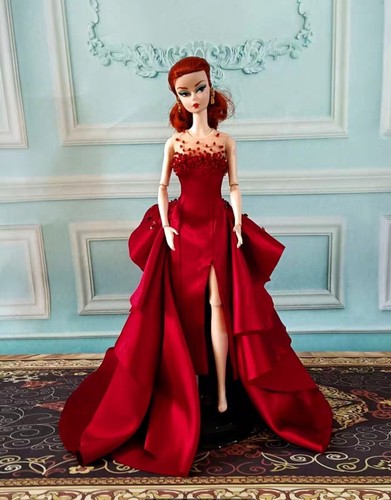 Robe Unique OOAK En Soie Pour Poupée Barbie Silkstone - Coquelicot Parker - Integrity Toys