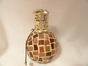 Scent-Bottle-Amber-Mosaic-Glass-with-Wick